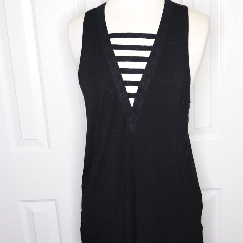 American Eagle Black V Cut Strap Dress Medium M